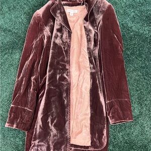 Coldwater Creek Velvet Coat in mauve
